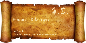 Hodosi Dénes névjegykártya